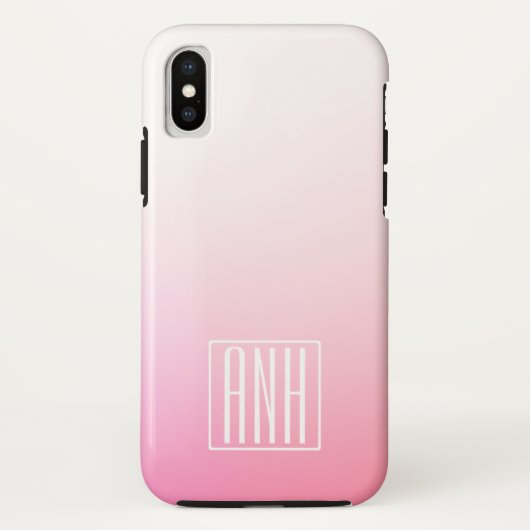 Fading Pinks Ombre Gradatie & Uw Initialen Case-Mate iPhone Case (Achterkant)