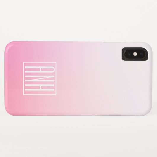 Fading Pinks Ombre Gradatie & Uw Initialen Case-Mate iPhone Case (Achterkant (horizontaal))