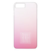 Fading Pinks Ombre Gradatie & Uw Initialen Case-Mate iPhone Case (Achterkant)