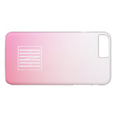 Fading Pinks Ombre Gradatie & Uw Initialen Case-Mate iPhone Case (Achterkant (Horizontaal))