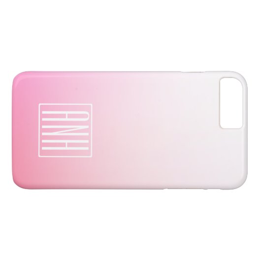Fading Pinks Ombre Gradatie & Uw Initialen Case-Mate iPhone Case (Achterkant (Horizontaal))