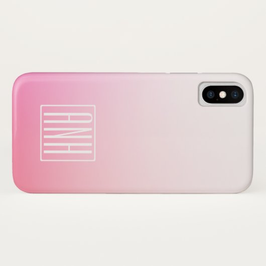Fading Pinks Ombre Gradatie & Uw Initialen Case-Mate iPhone Case (Achterkant (horizontaal))