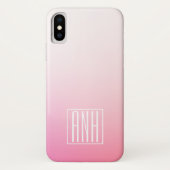 Fading Pinks Ombre Gradatie & Uw Initialen Case-Mate iPhone Case (Achterkant)