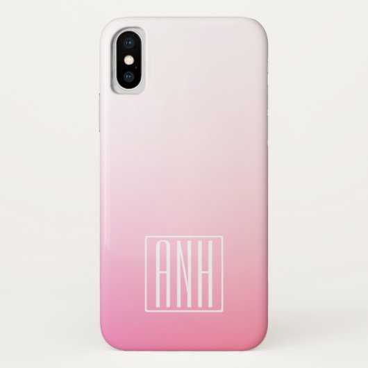 Fading Pinks Ombre Gradatie & Uw Initialen Case-Mate iPhone Case (Achterkant)