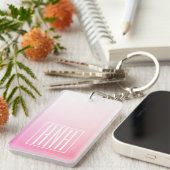Fading Pinks Ombre Gradatie & Uw Initialen Sleutelhanger (Voorkant Rechts)
