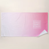 Fading Pinks Ombre Gradatie & Uw Initialen Strandlaken (Voorkant)