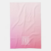 Fading Pinks Ombre Gradatie & Uw Initialen Theedoek (Verticaal)