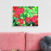 Fading Red Zinnia Flowers Canvas Afdruk (Insitu (Woonkamer))