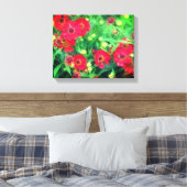 Fading Red Zinnia Flowers Canvas Afdruk (Insitu (Slaapkamer))
