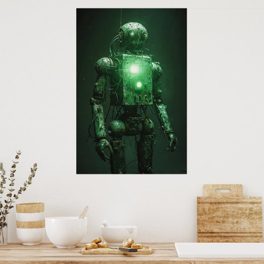 Fading Sentinel: een kapotte robot Poster (Keuken)