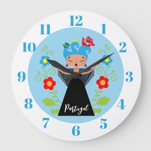 Fado-vrouwzanger met Portugese caravel-schepen Grote Klok (Voorkant)