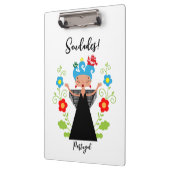 Fado-vrouwzanger met Portugese caravel-schepen Klembord (Links)