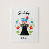 Fado-vrouwzanger met Portugese caravel-schepen Legpuzzel (Verticaal)