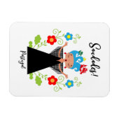 Fado-vrouwzanger met Portugese caravel-schepen Magneet (Horizontaal)