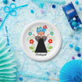 Fado-vrouwzanger met Portugese caravel-schepen Papieren Bordje (Feest)