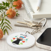 Fado-vrouwzanger met Portugese caravel-schepen Sleutelhanger (Voorkant Rechts)