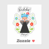 Fado-vrouwzanger met Portugese caravel-schepen Sticker (Vel)