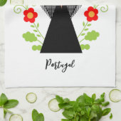 Fado-vrouwzanger met Portugese caravel-schepen Theedoek (Gevouwen)