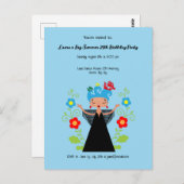 Fado zangeres verjaardagsfeest uitnodiging (Voorkant / Achterkant)