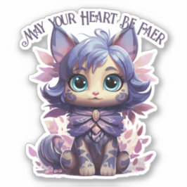 Fae Cat Sticker - "Moge je hart veiliger zijn"