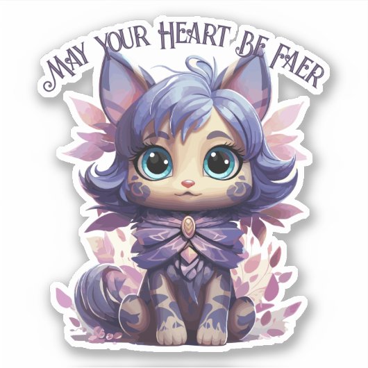 Fae Cat Sticker - "Moge je hart veiliger zijn" (Voorkant)