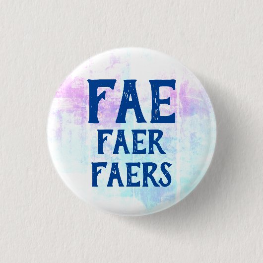 Fae Faer Faers Pronouns Ronde Button 3,2 Cm (Voorkant)