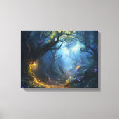 Fae Fantasy Forest-nachtscène Canvas Afdruk (Voorkant)