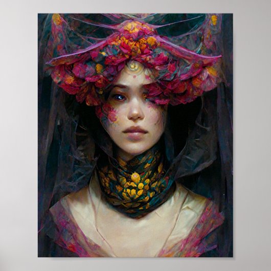 Fae Girl in roze fantasy Art Poster (Voorkant)