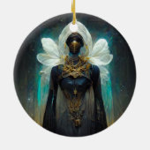 Fae Guardian Fantasy Keramisch Ornament (Achterkant)