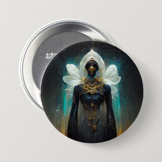 Fae Guardian Fantasy Ronde Button 7,6 Cm (Voorkant /achterkant)