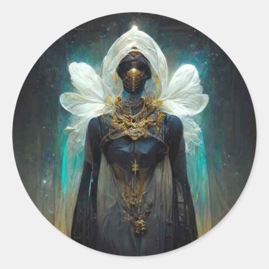 Fae Guardian Fantasy Ronde Sticker (Voorkant)