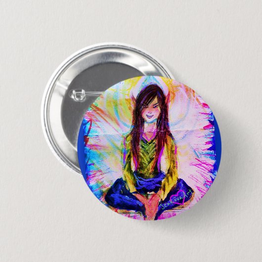 FAE MEDITATE PIN RONDE BUTTON 5,7 CM (Voorkant /achterkant)