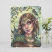 Fae Messengers Art Kaart Elf Fantasy Forest Vrouw (Staand voorkant)