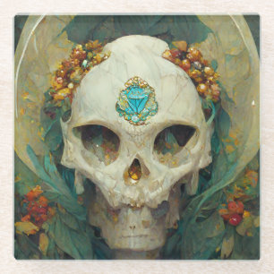 Fae Skull Fantasy Glazen Onderzetter