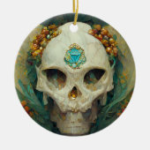 Fae Skull Fantasy Keramisch Ornament (Voorkant)