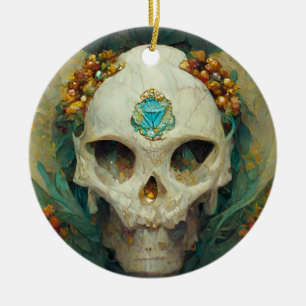 Fae Skull Fantasy Keramisch Ornament