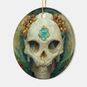 Fae Skull Fantasy Keramisch Ornament (Links)