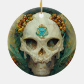Fae Skull Fantasy Keramisch Ornament (Achterkant)