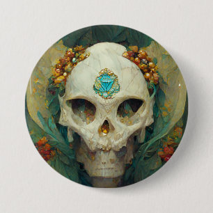 Fae Skull Fantasy Ronde Button 7,6 Cm