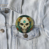 Fae Skull Fantasy Ronde Button 7,6 Cm (In situ)