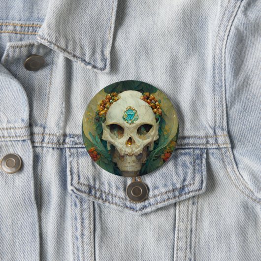 Fae Skull Fantasy Ronde Button 7,6 Cm (In situ)