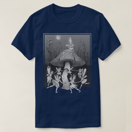Faecore Fairy Cottcore-paddenstoel Fairycore Moon T-shirt (Design voorkant)