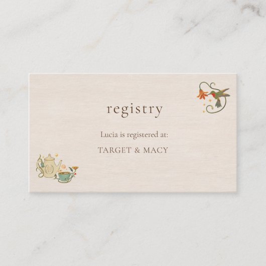 Faecore Floral Vrijgezellenfeest Registry Informatiekaartje (Voorkant)