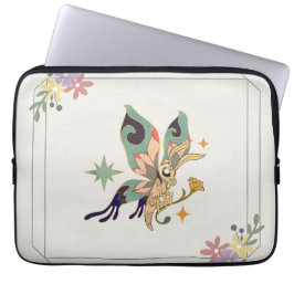 Faecore Graphic Art, Beige Fairy Vlinder Laptop Sleeve