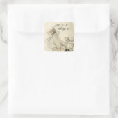 Faerie Boek Bord Vierkante Sticker (Tas)