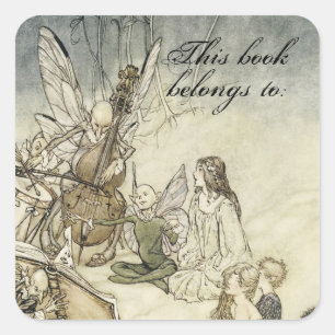  Faerie Boek Bord Vierkante Sticker
