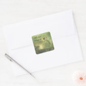  Faerie Boek Bord Vierkante Sticker (Envelop)
