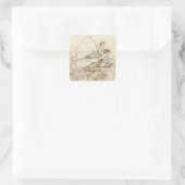Faerie Boek Bord Vierkante Sticker (Tas)