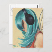 Faerie Funk #3 Briefkaart Headphone Faerie Briefka (Voorkant / Achterkant)