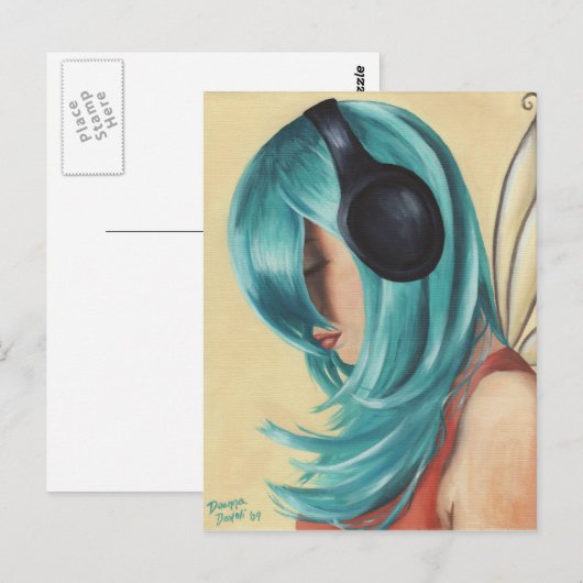 Faerie Funk #3 Briefkaart Headphone Faerie Briefka (Voorkant / Achterkant)